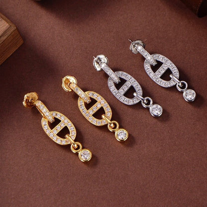[Auream]HM CHAINE DIAMOND EARRINGS