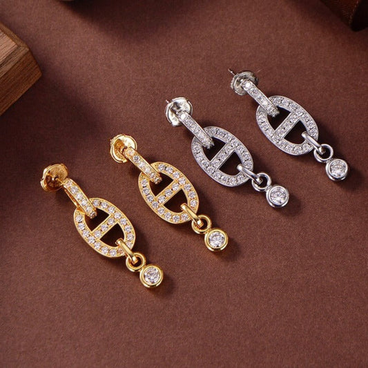 [Auream]HM CHAINE DIAMOND EARRINGS