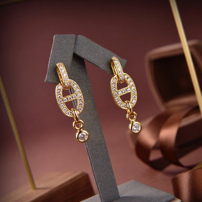 [Auream]HM CHAINE DIAMOND EARRINGS