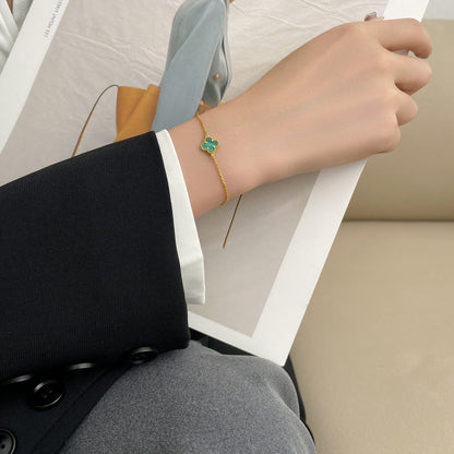 [Auream]CLOVER BRACELET MALACHITE 1 MOTIF