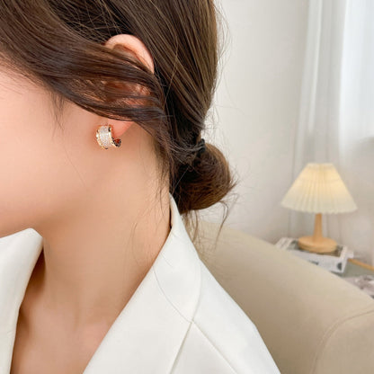 [Auream]ZERO 1 DIAMOND PAVED EARRINGS