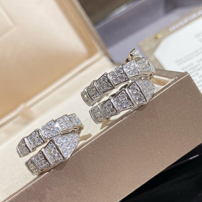 [Auream]SERPENTI DOUBLE RING SILVER DIAMOND PAVED