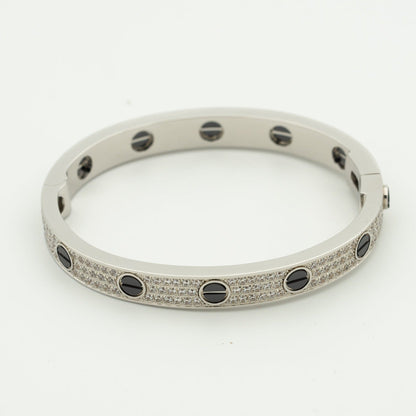 [Auream]LOVE BRACELET 6.1MM DIAMOND-PAVED CERAMIC