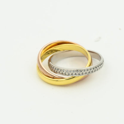 [Auream Jewelry]TRINITY RING GOLD PINK GOLD SILVER DIAMONDS