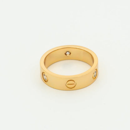 [Auream]LOVE RING 5.5MM 3 DIAMONDS PINK GOLD