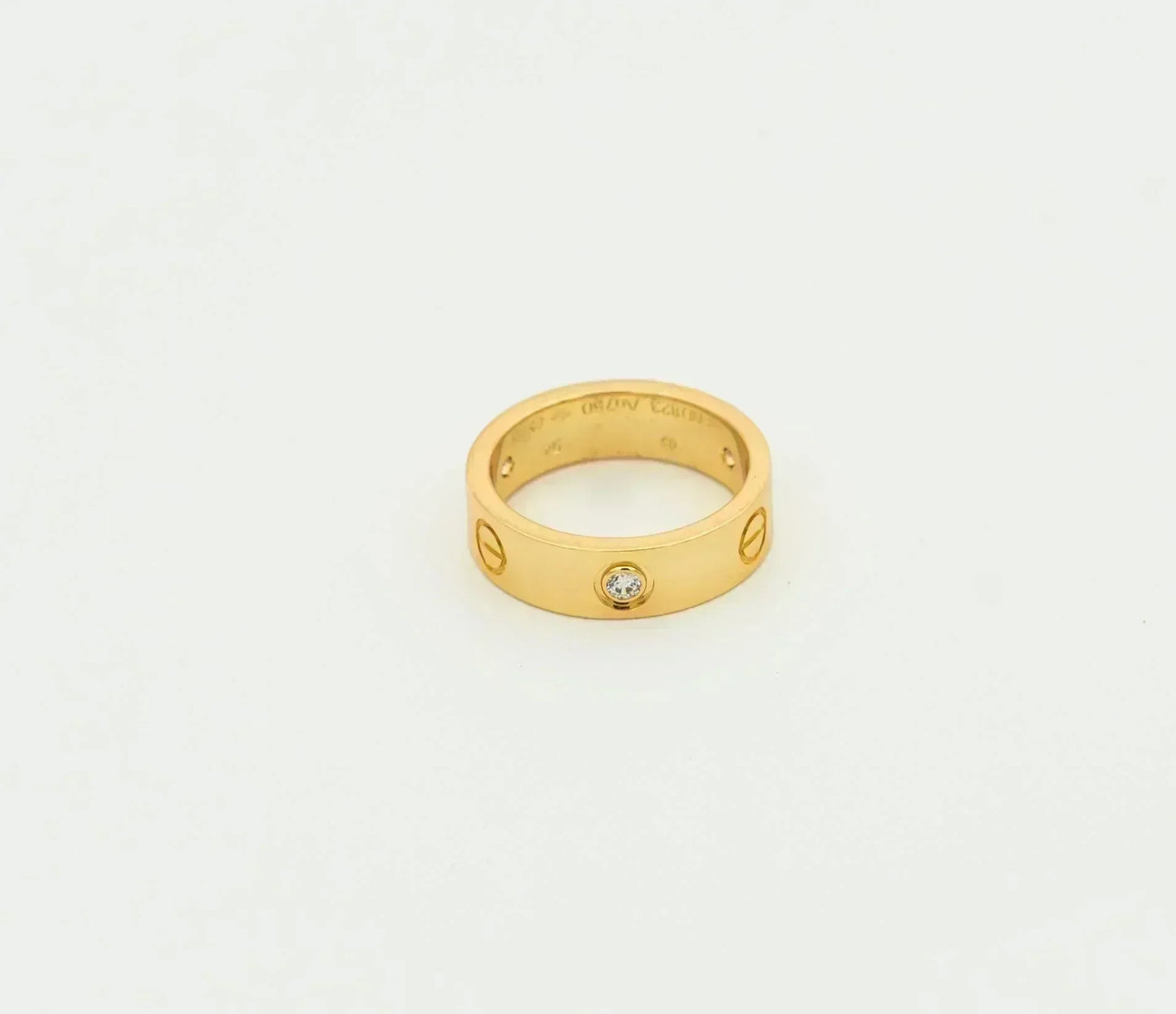 [Auream]LOVE RING 5.5MM 3 DIAMONDS GOLD