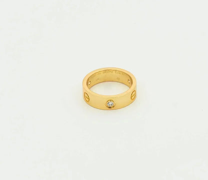 [Auream]LOVE RING 5.5MM 3 DIAMONDS GOLD