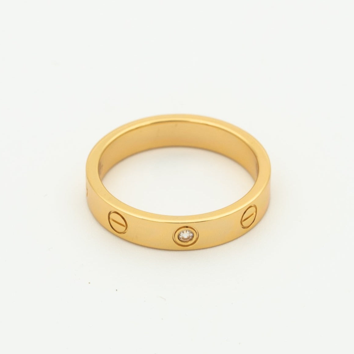 [Auream]LOVE RING 4MM 1 DIAMOND PINK GOLD