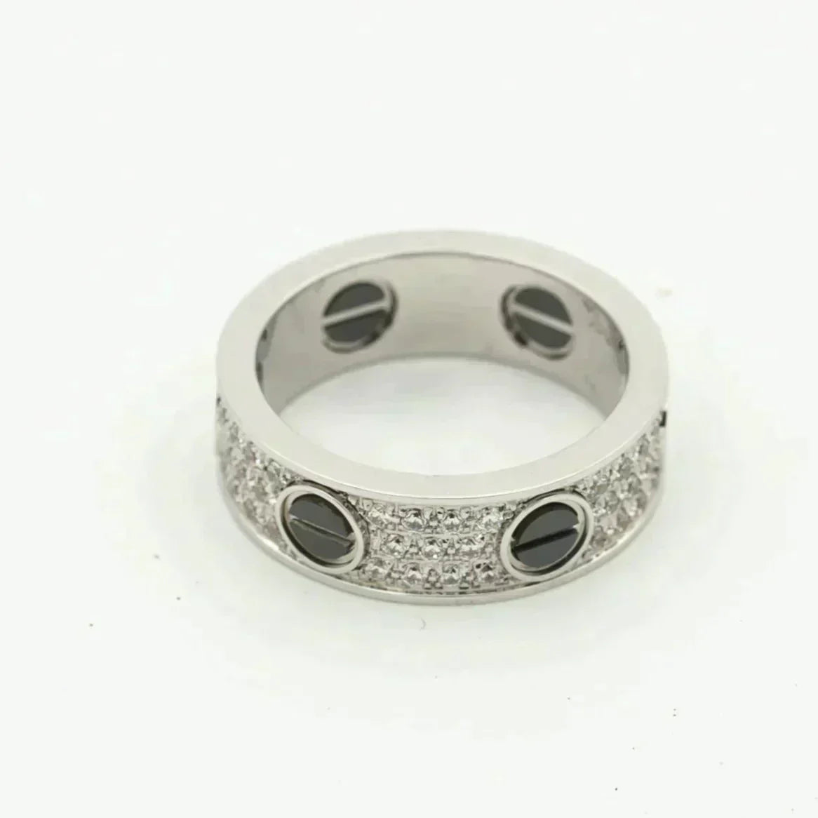 [Auream]LOVE RING 5.5MM DIAMONDS PAVED CERAMIC