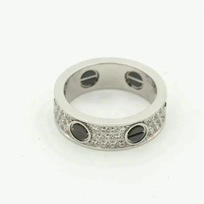 [Auream]LOVE RING 5.5MM DIAMONDS PAVED CERAMIC