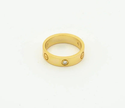 [Auream]LOVE RING 4MM 1 DIAMOND GOLD