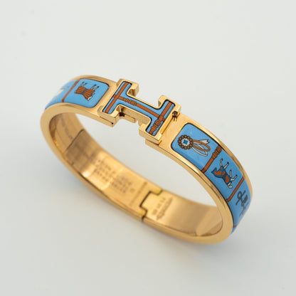 [Auream]H PINK GOLD BRACELET BLUE CERAMIC