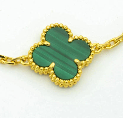 [Auream] CLOVER 5 MOTIF MALACHITE BRACELET COLLECTION