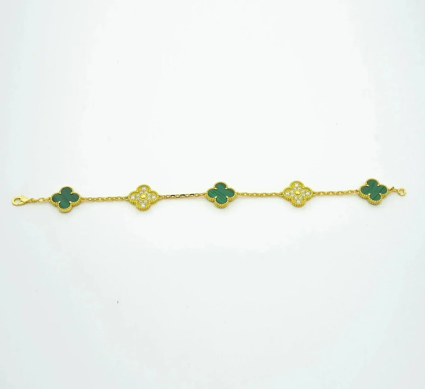 [Auream] CLOVER 5 MOTIF MALACHITE BRACELET COLLECTION