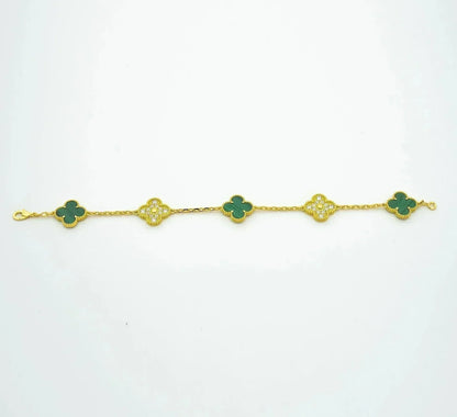[Auream] CLOVER 5 MOTIF MALACHITE BRACELET COLLECTION