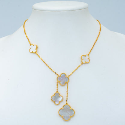 [Auream]CLOVER MOTHER OF PEARL NECKLACE 6 MOTIF
