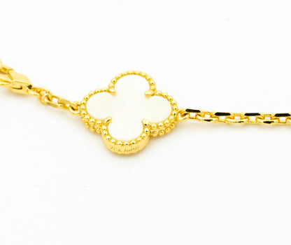[Auream]CLOVER BRACELET 5 MOTIFS ONYX MOP