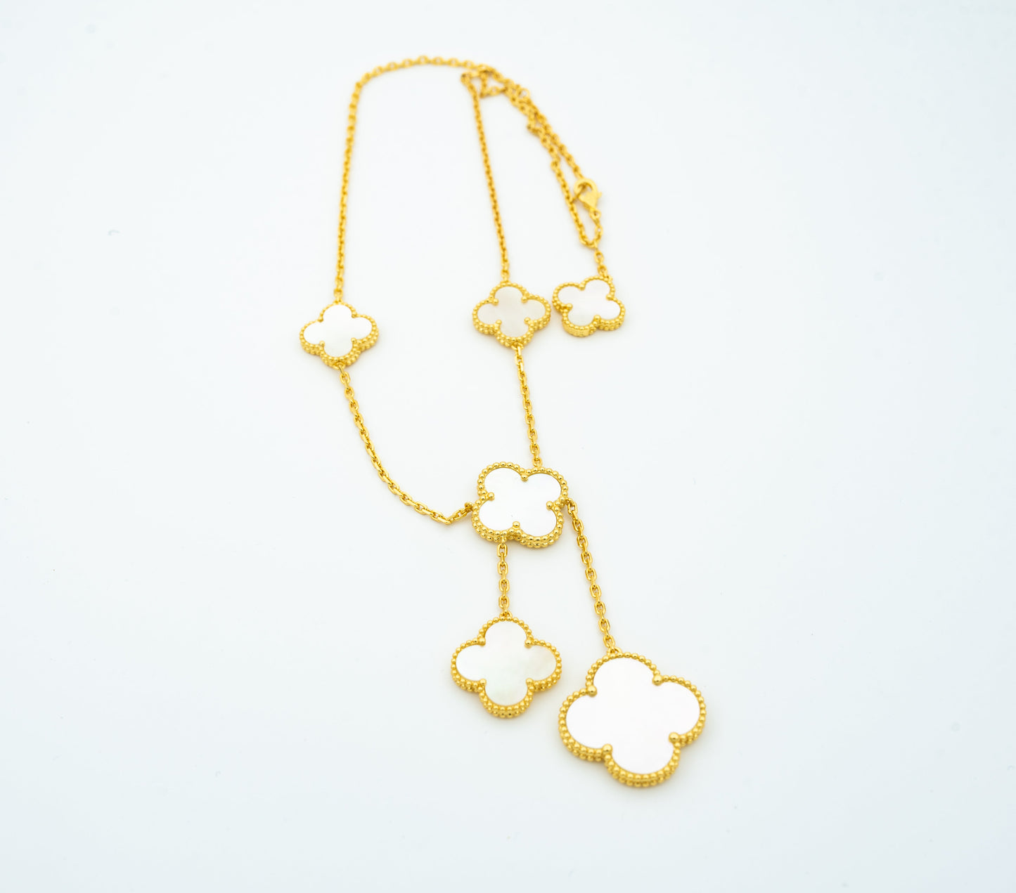 [Auream]CLOVER MOTHER OF PEARL NECKLACE 6 MOTIF