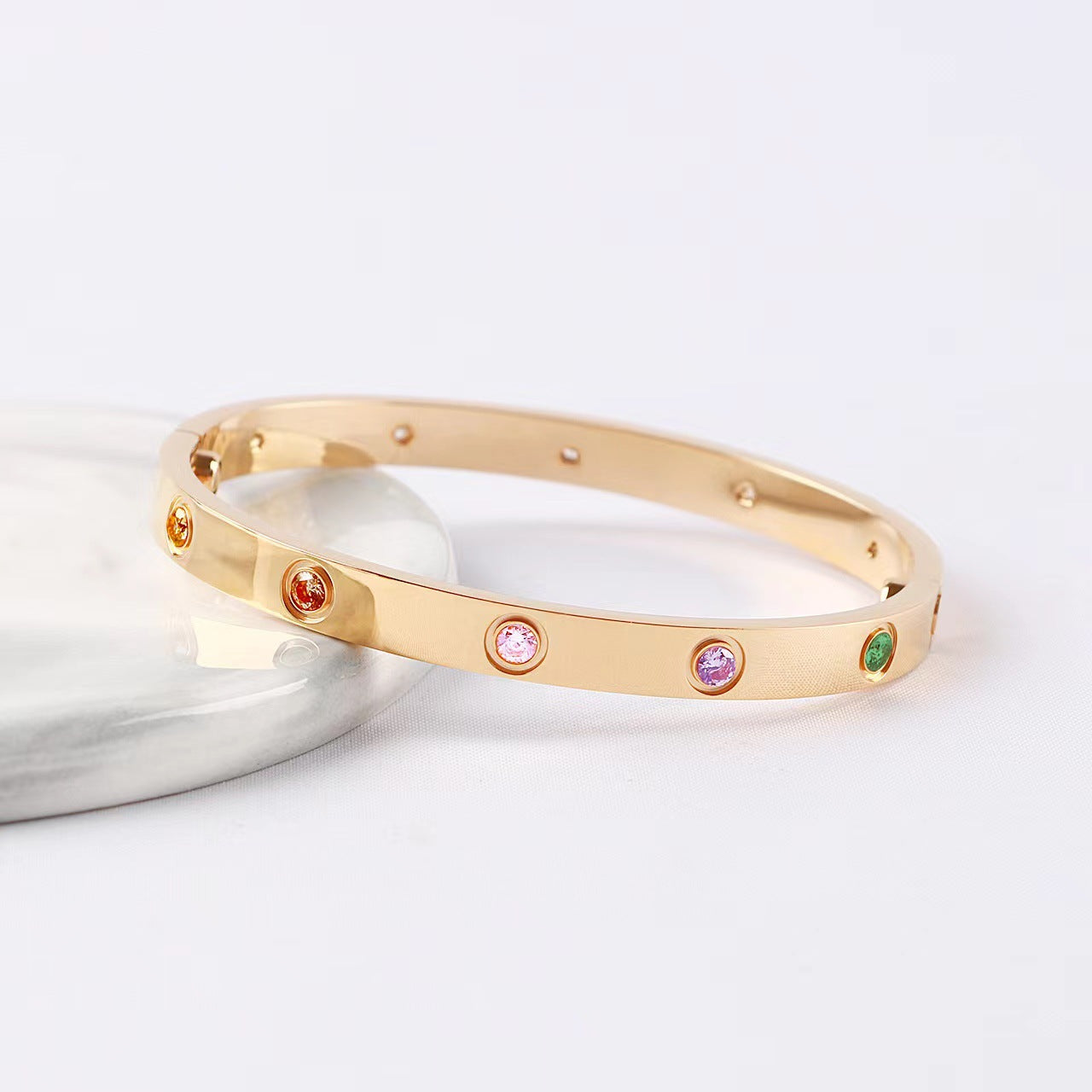 [Auream] 2026 RAINBOW LOVE BRACELET 6.1MM  10 DIAMONDS