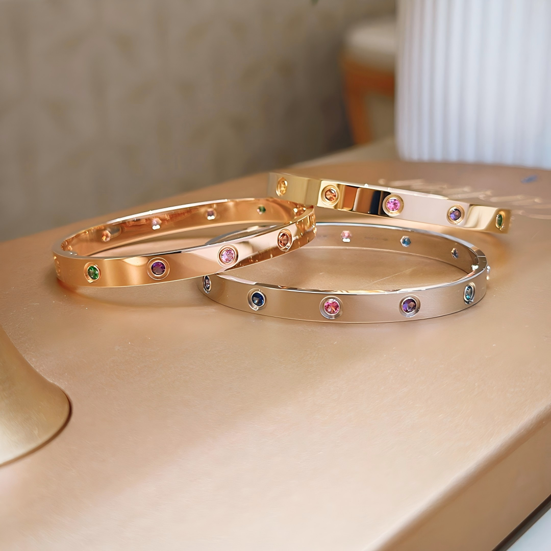 [Auream] 2026 RAINBOW LOVE BRACELET 6.1MM  10 DIAMONDS