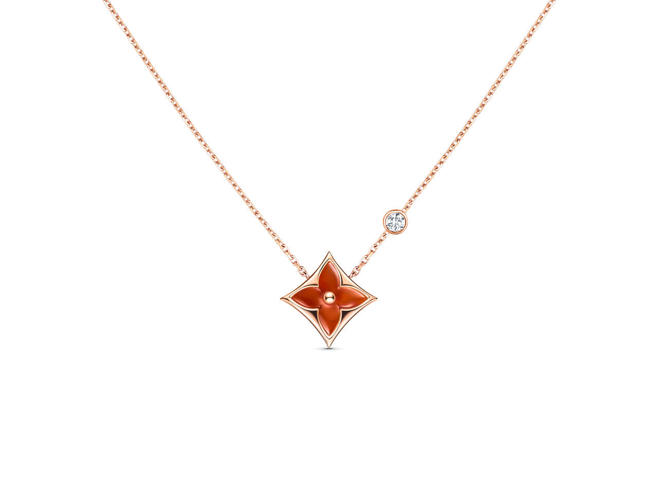 [Auream]STAR NECKLACE PINK GOLD 1 DIAMOND