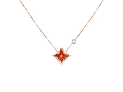 [Auream]STAR NECKLACE PINK GOLD 1 DIAMOND
