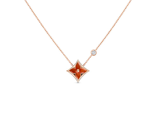 [Auream]STAR NECKLACE PINK GOLD 1 DIAMOND