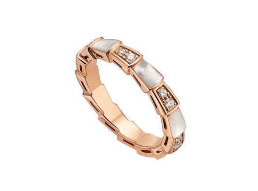 [Auream]SERPENTI RING PINK GOLD DIAMOND MOP 3MM
