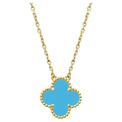[Auream]CLOVER 15MM VINTAGE TURQUOISE NECKLACE