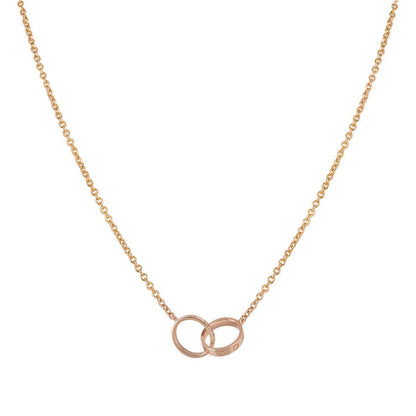 [Auream]LOVE NECKLACE DOUBLE RING PINK GOLD