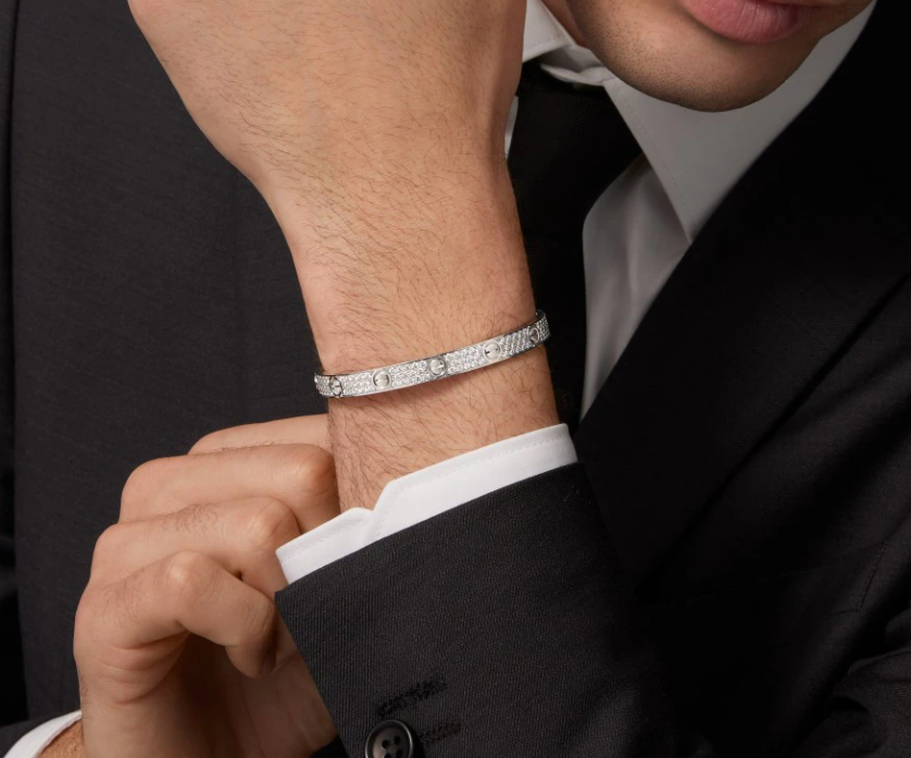 [Auream]NEW-LOVE-6.1MM-Width Diamond-Studded Bracelet