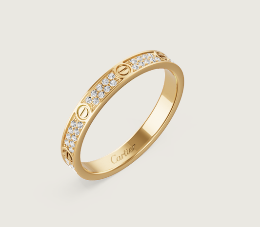 [Auream]LOVE RING 2.6mm-wide full-diamond ring Gold