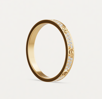 [Auream]LOVE RING 2.6mm-wide full-diamond ring Gold