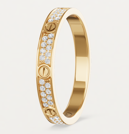 [Auream]LOVE RING 2.6mm-wide full-diamond ring Gold