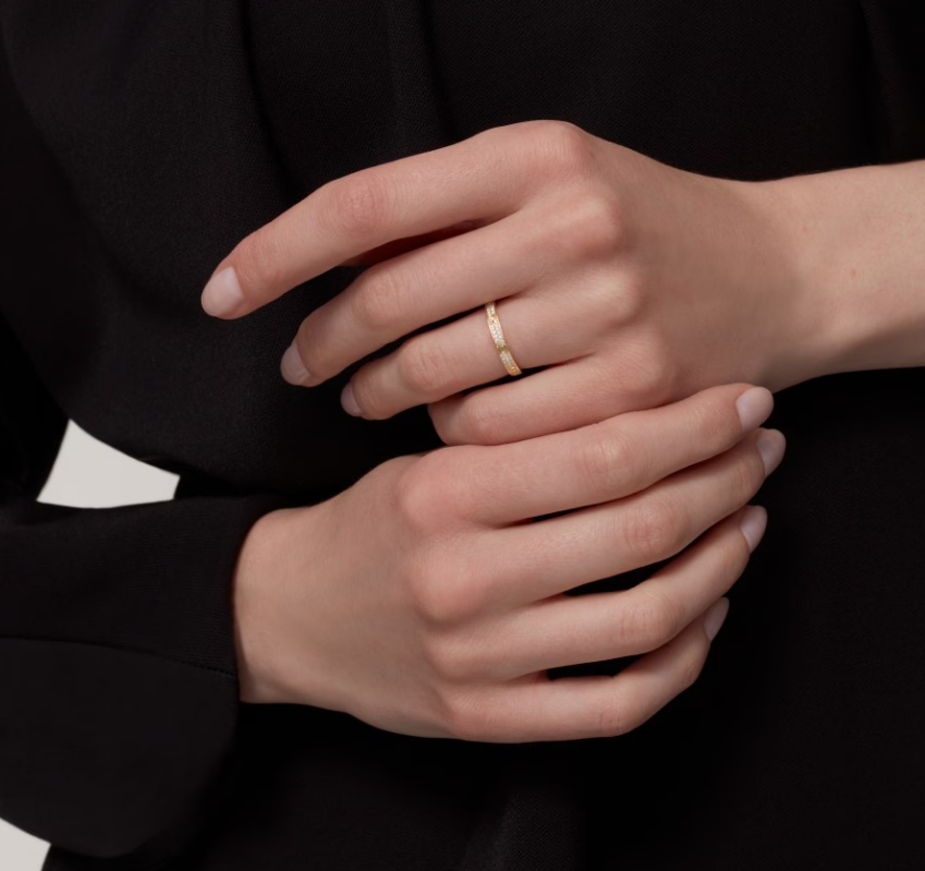 [Auream]LOVE RING 2.6mm-wide full-diamond ring Gold
