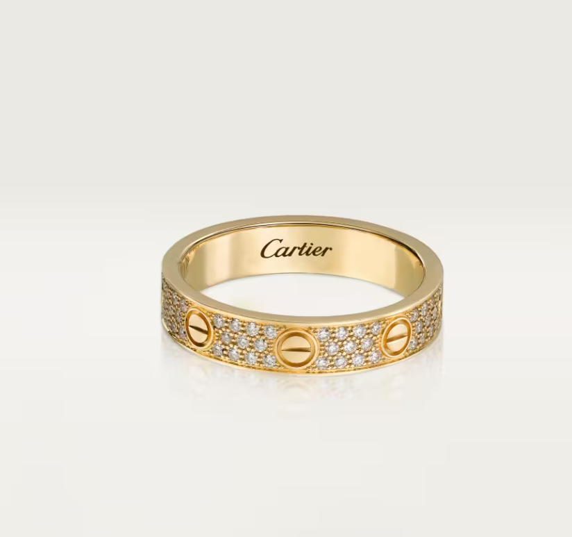 [Auream]LOVE RING 4mm-wide full-diamond ring GOLD