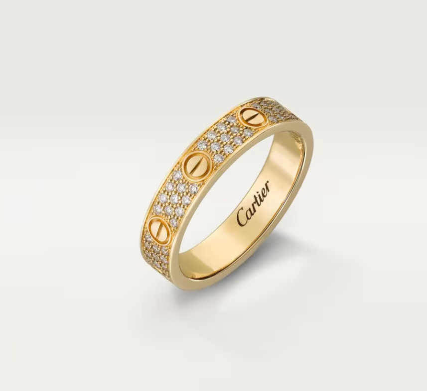 [Auream]LOVE RING 4mm-wide full-diamond ring GOLD