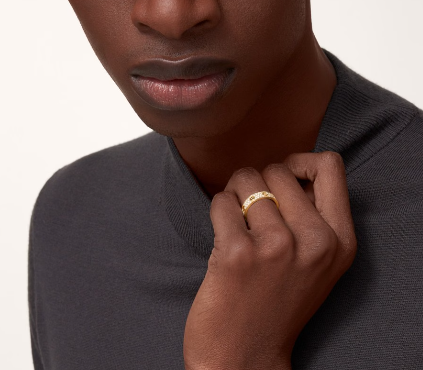 [Auream]LOVE RING 4mm-wide full-diamond ring GOLD
