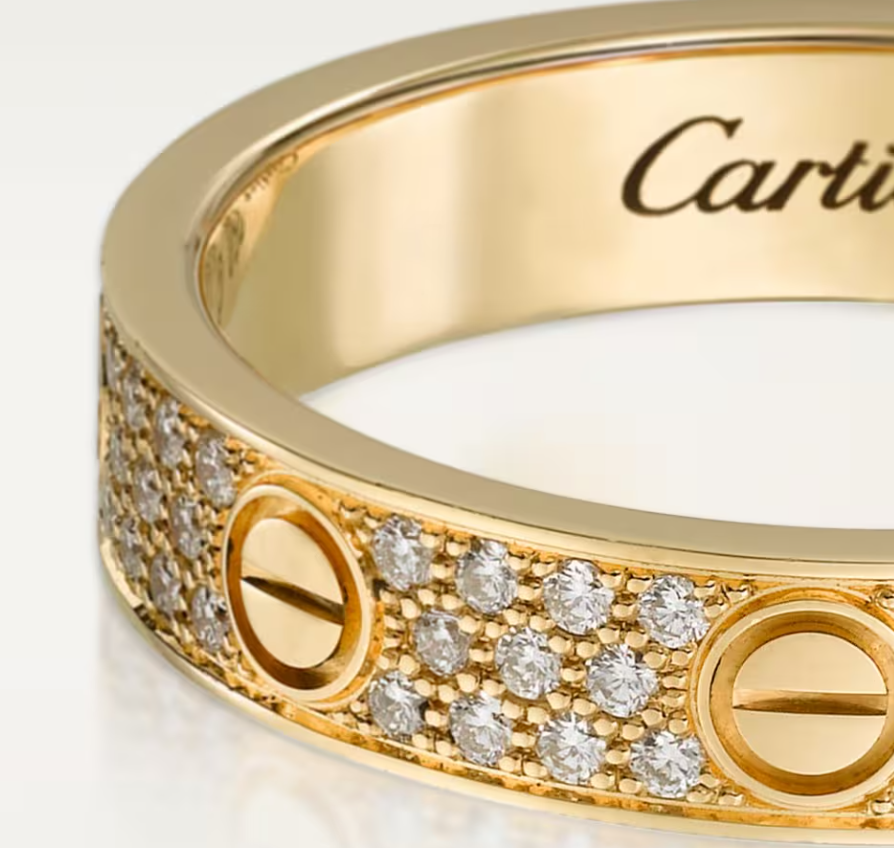 [Auream]LOVE RING 4mm-wide full-diamond ring GOLD