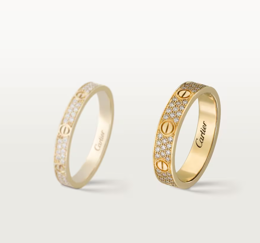[Auream]LOVE RING 4mm-wide full-diamond ring GOLD