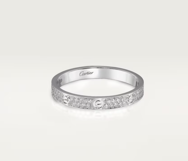 [Auream]LOVE RING 2.6mm-wide full-diamond ring silver