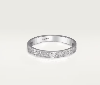 [Auream]LOVE RING 2.6mm-wide full-diamond ring silver