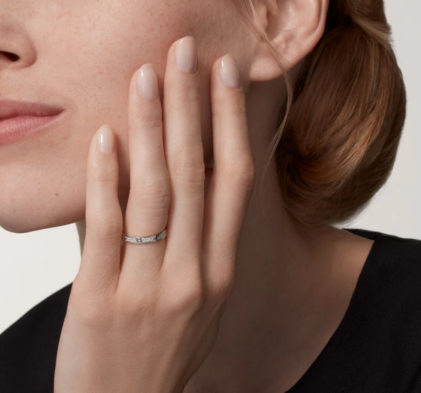 [Auream]LOVE RING 2.6mm-wide full-diamond ring silver