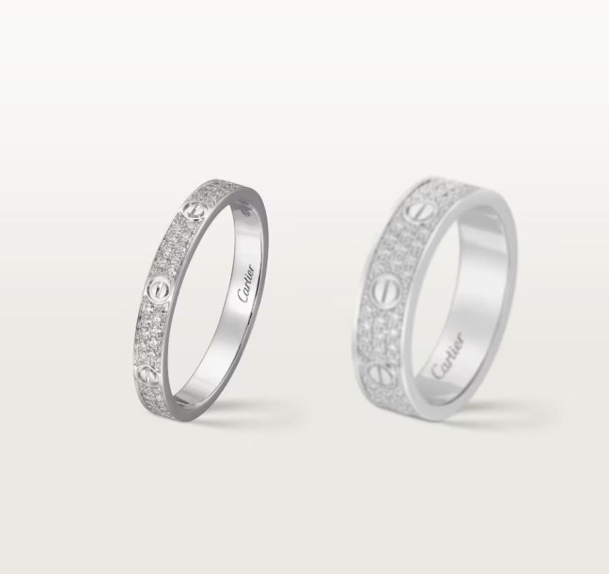 [Auream]LOVE RING 2.6mm-wide full-diamond ring silver