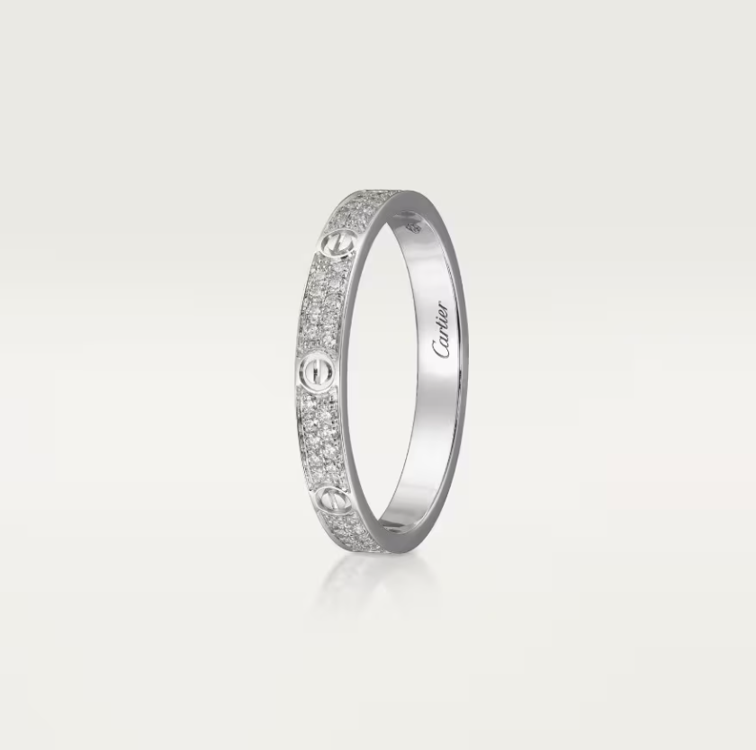 [Auream]LOVE RING 2.6mm-wide full-diamond ring silver