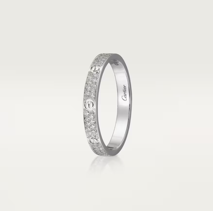 [Auream]LOVE RING 2.6mm-wide full-diamond ring silver