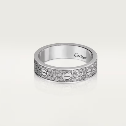 [Auream]LOVE RING 4mm-wide full-diamond ring silver