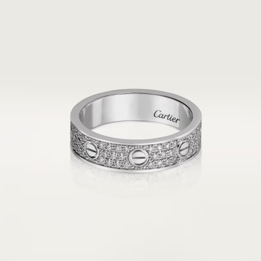 [Auream]LOVE RING 4mm-wide full-diamond ring silver