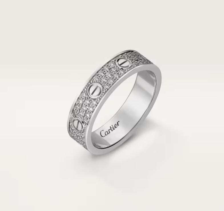 [Auream]LOVE RING 4mm-wide full-diamond ring silver