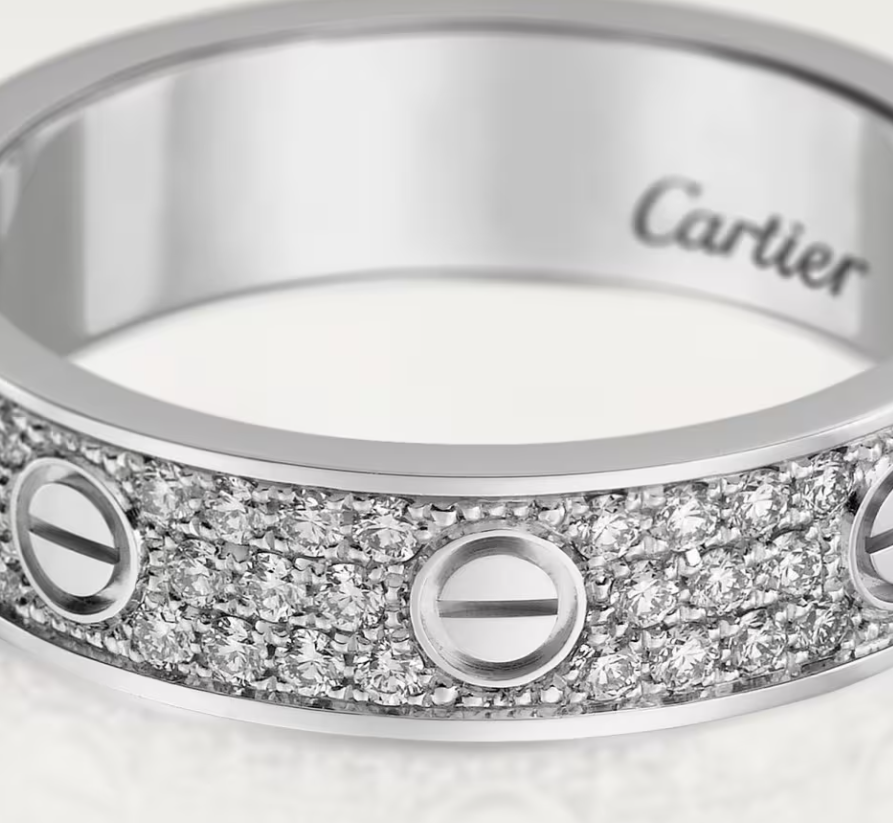 [Auream]LOVE RING 4mm-wide full-diamond ring silver